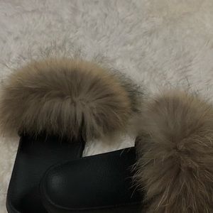 vegan fur slides